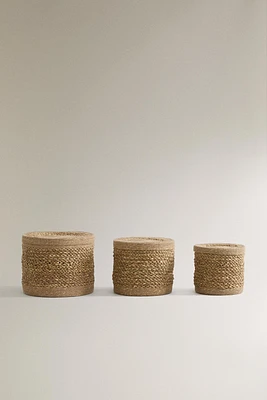 SEAGRASS BASKET WITH LID