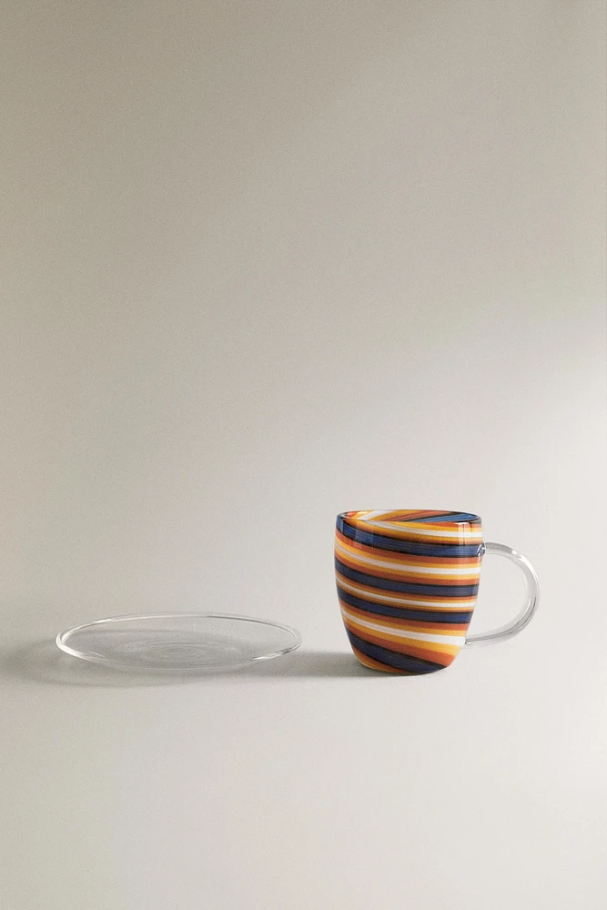 TASSE SOUCOUPE BOROSILICATE SPIRALE