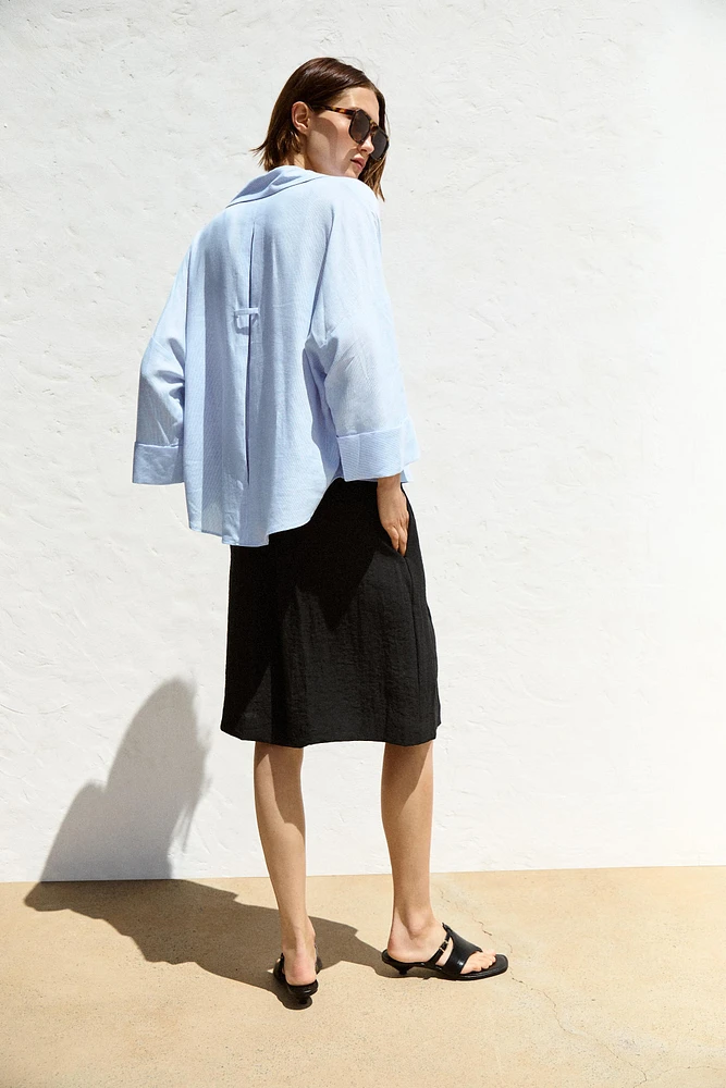 CHEMISE MANCHE LARGE AVEC LIN