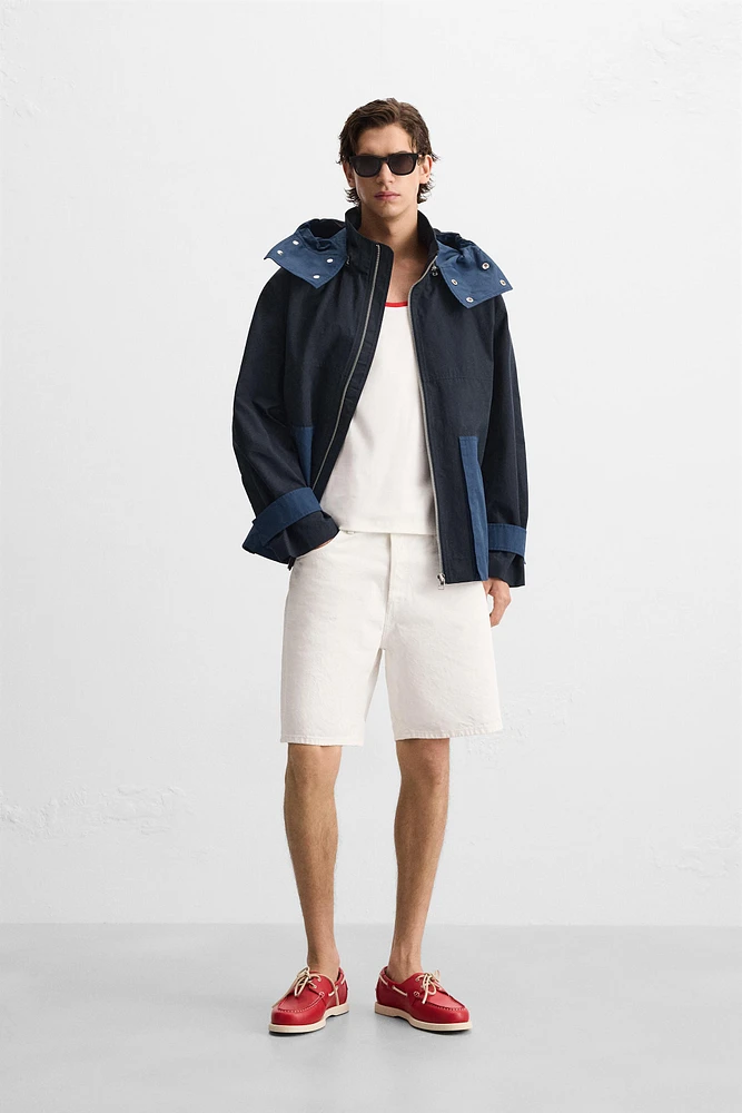 PARKA COLOR BLOCK CAPUCHE