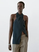 Halter neck back neckline top