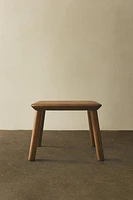 BEVELED ACACIA STOOL