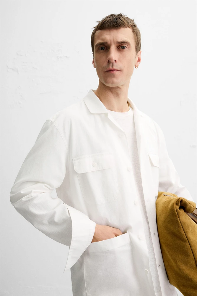 CHEMISE COTON À POCHES