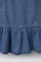 DENIM PINAFORE DRESS