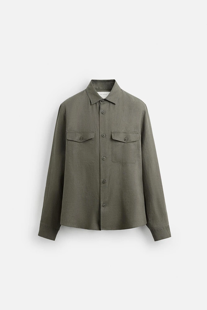 100% LINEN OVERSHIRT