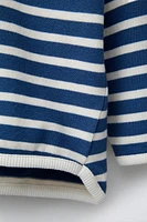 WOVEN STRIPE SWEATSHIRT