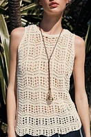 POINTELLE KNIT TOP