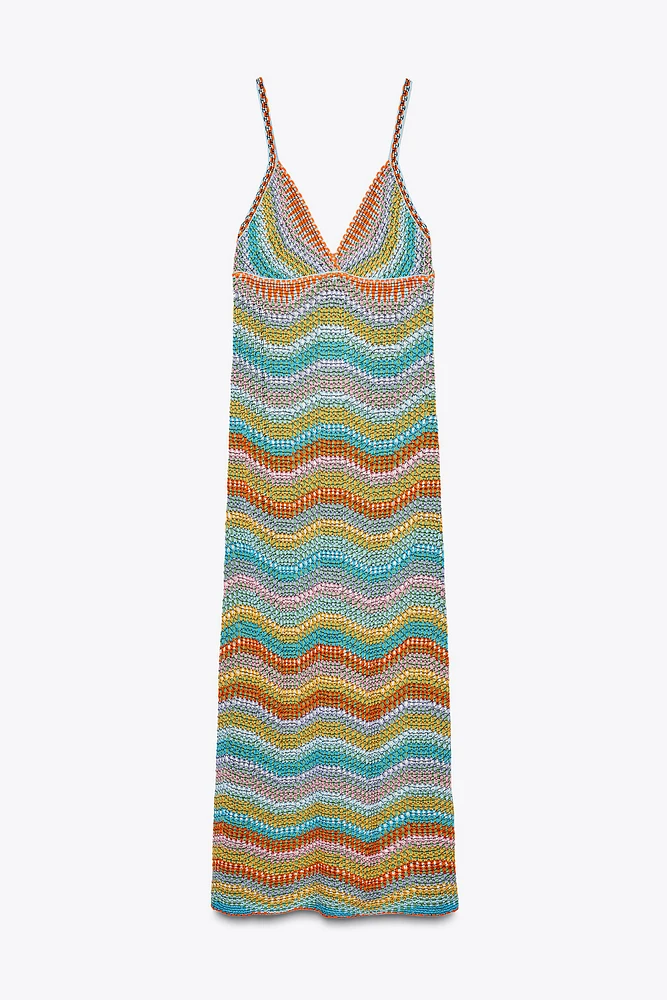 ROBE À BRETELLES EN MAILLE