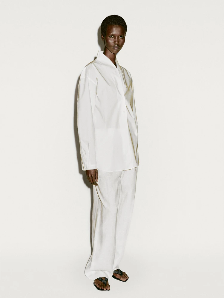Chemise en popeline à col montant - Limited Edition