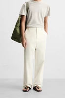 STRAIGHT FIT COTTON PANTS