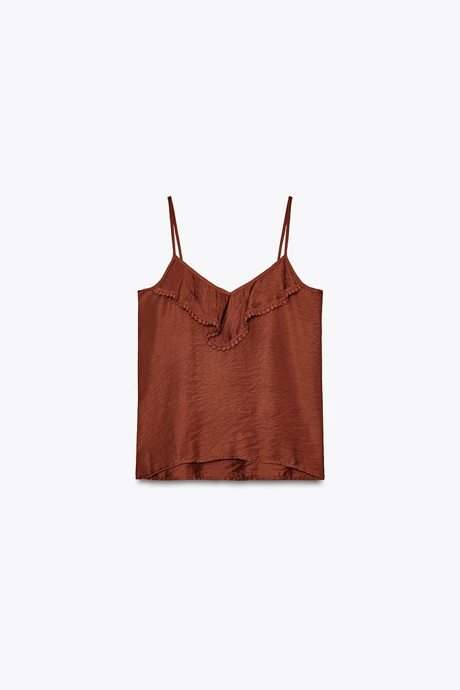 RUFFLED LACE TOP