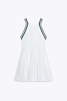 CONTRAST RIB HALTER DRESS