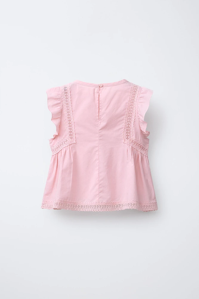 CHEMISE BRODÉE À DENTELLE