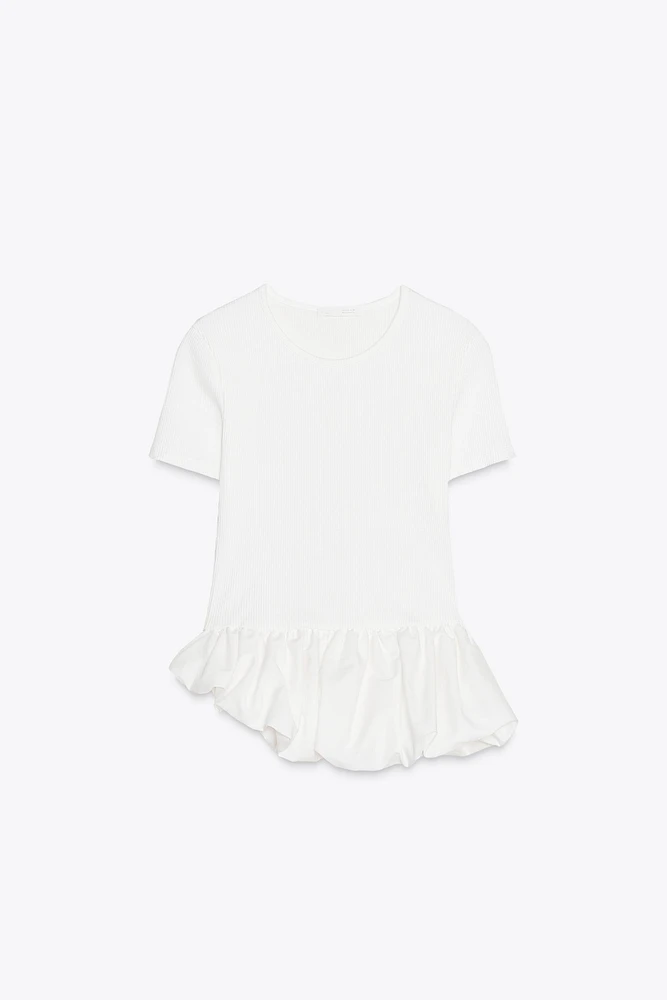 PEPLUM COMBINATION T-SHIRT