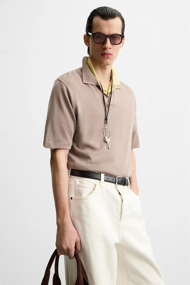 VISCOSE KNIT POLO SHIRT