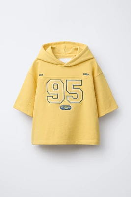 SHORT SLEEVE HOODED SWEATSHIRT