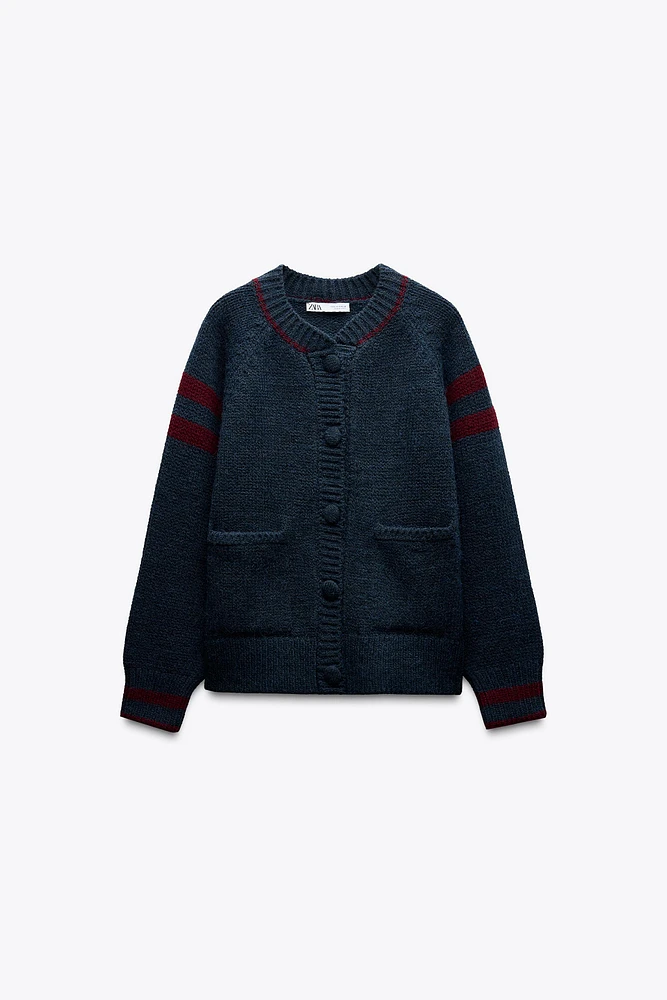 COMBINATION KNIT CARDIGAN