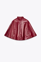 CROPPED LEATHER ZIP CAPE