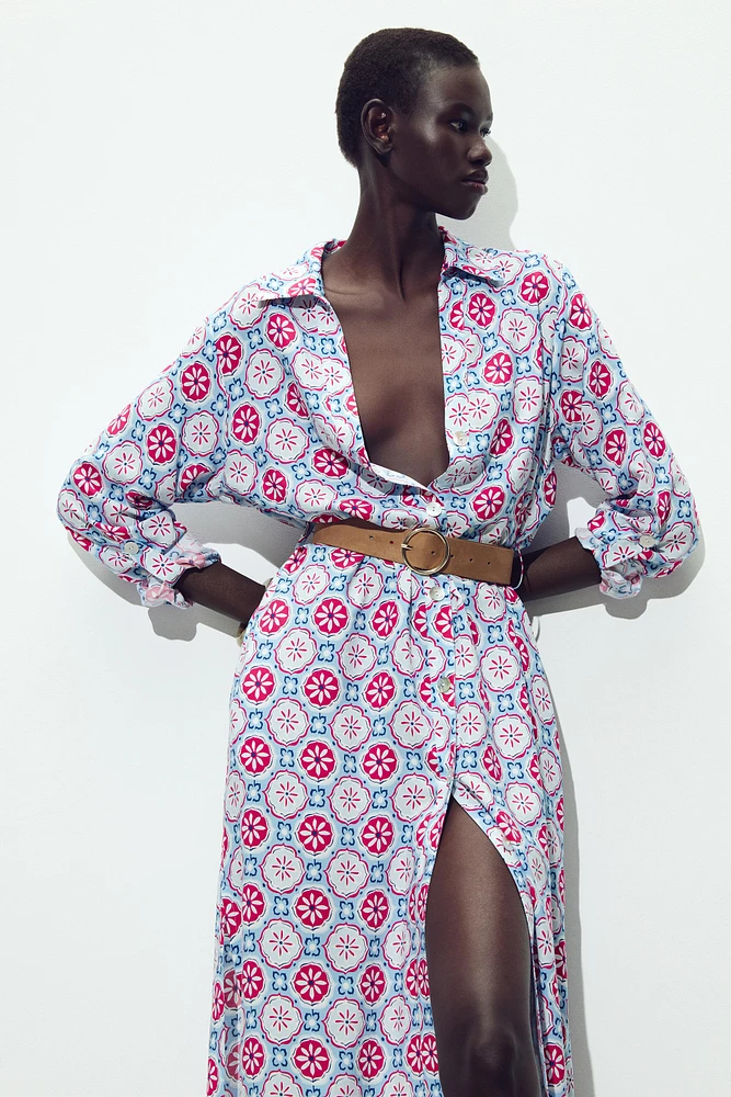 ROBE MIDI IMPRIMÉE CEINTURE
