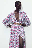 ROBE MIDI IMPRIMÉE CEINTURE