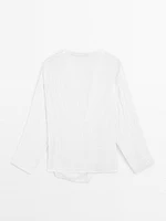 Textured shirt with knot detail