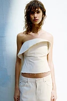 ZW COLLECTION STRAPLESS RUFFLED TOP