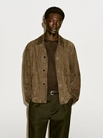 Veste légère courte en cuir et daim - Limited Edition