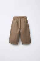 TEXTURED STRIPED BAGGY PANTS