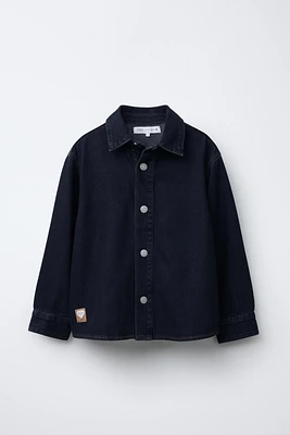 LABEL DENIM OVERSHIRT