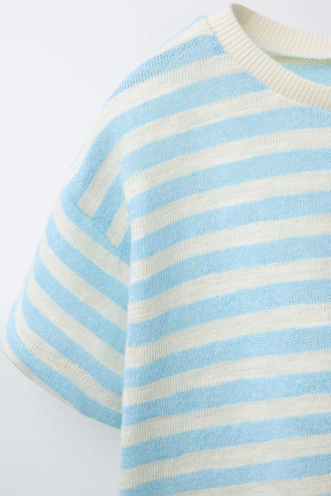RUSTIC WOVEN STRIPE T-SHIRT