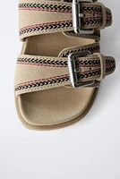 BUCKLED LEATHER SANDALS