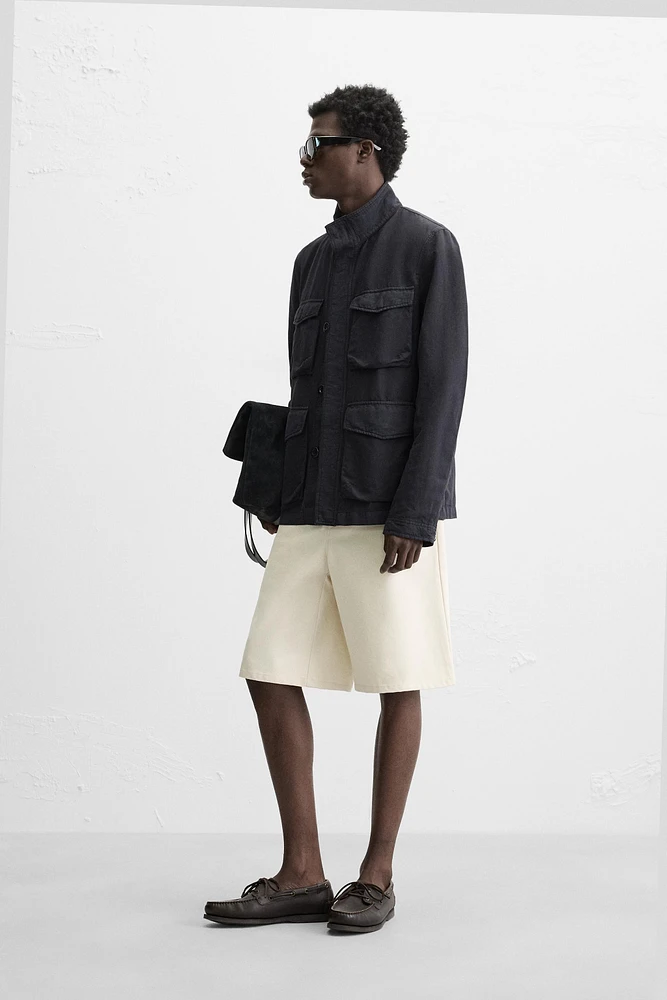 VESTE COTON - LIN POCHES