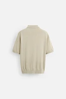 KNIT SILK LINEN POLO SHIRT