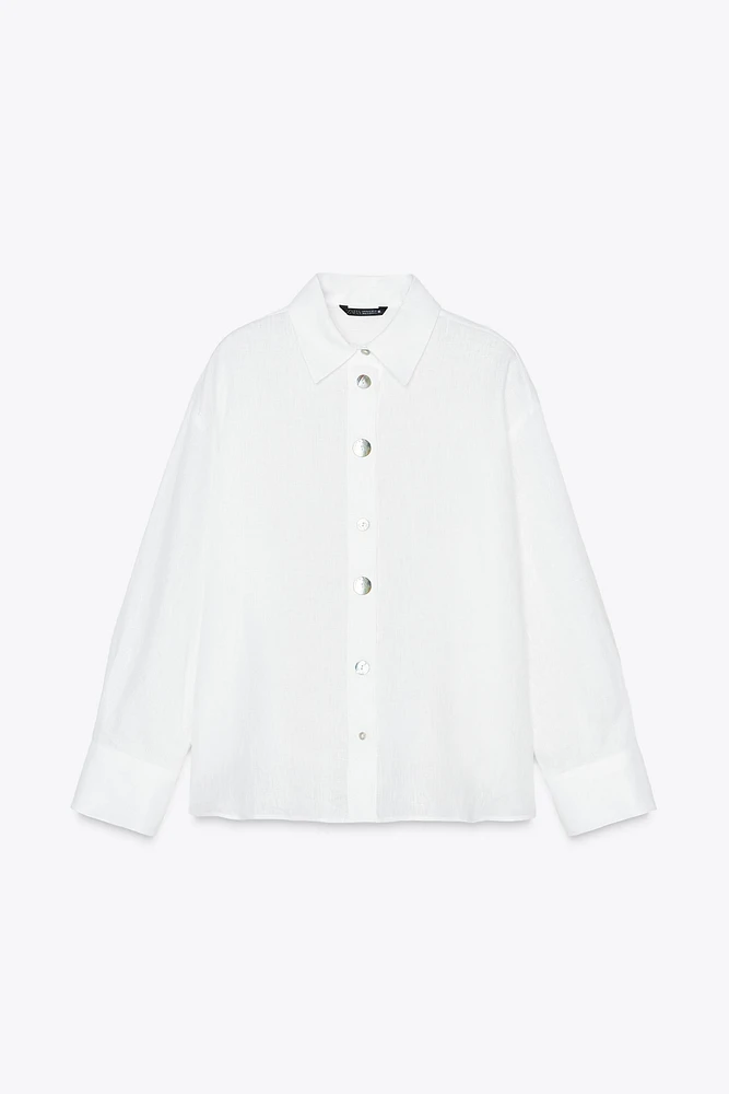 100% LINEN SHIRT WITH MATCHING BUTTONS