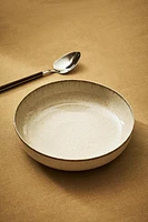 PORCELAIN SOUP PLATE WITH ANTIQUE FINISH RIM
