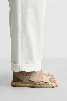 DOUBLE STRAP LEATHER SANDALS