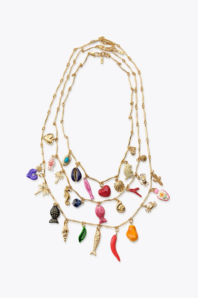 3 PACK OF METAL CHARM NECKLACES