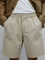 Cotton poplin carpenter Bermuda shorts