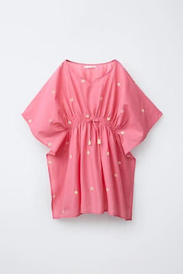 CAFTAN BRODÉ AVEC MIROIRS