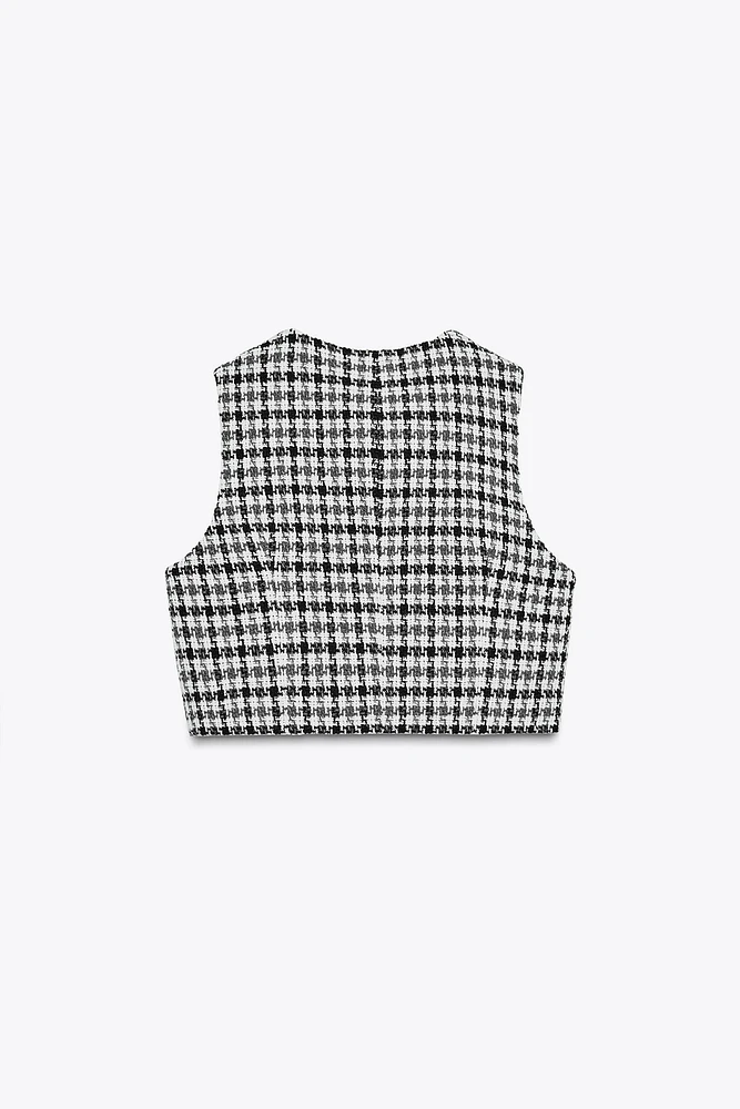 GILET STRUCTURÉ PIED-DE-POULE