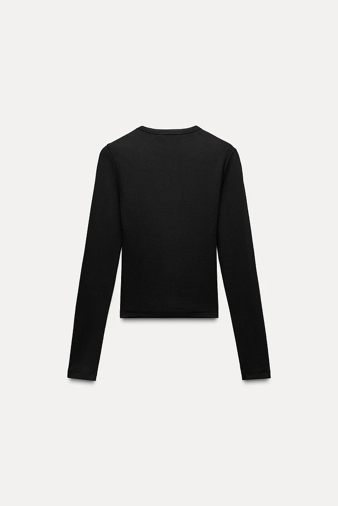 LONG SLEEVE COTTON MODAL T-SHIRT