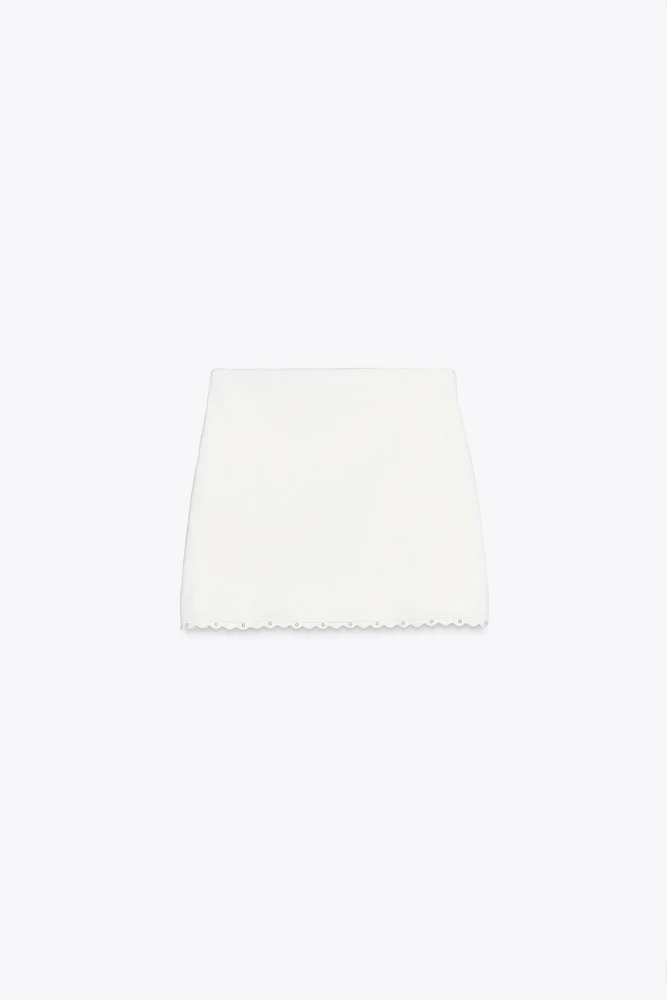 PEARL KNIT MINI SKIRT