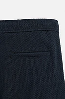 TEXTURED REGULAR FIT BERMUDA SHORTS