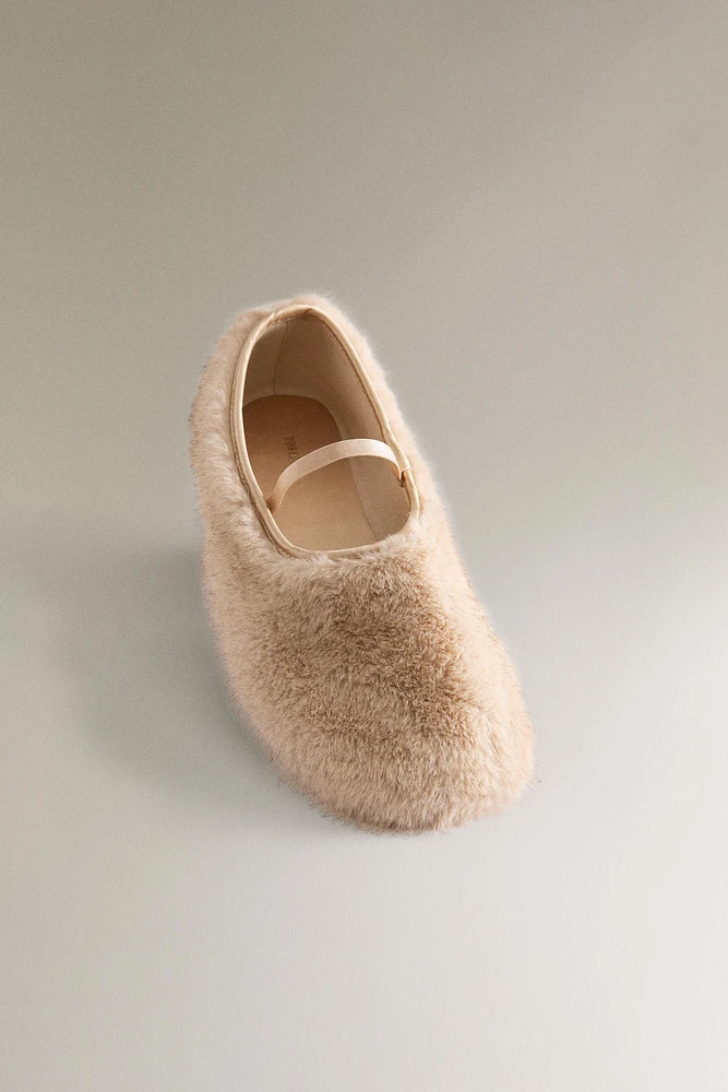 FURRY BALLET SLIPPERS