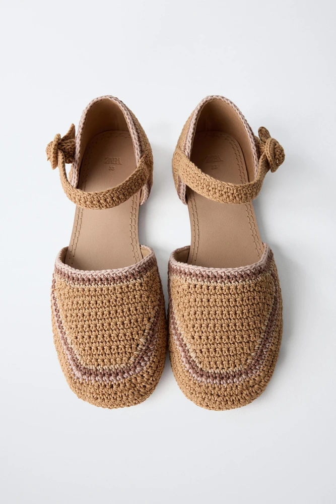 CROCHET HEELED BALLET FLATS