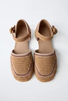 CROCHET HEELED BALLET FLATS