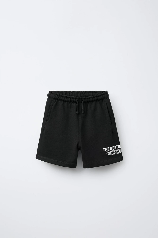 PLUSH TEXT SHORTS