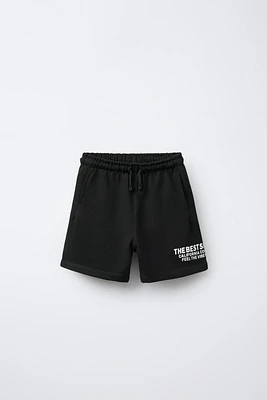 PLUSH TEXT SHORTS