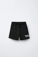 PLUSH TEXT SHORTS