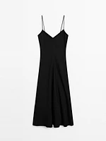 Long flowing V-neck dress